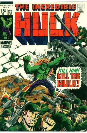 The Incredible Hulk 120 published by Marvel with cover art by Herb Trimpe