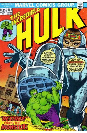 The Incredible Hulk 167 published by Marvel with cover art by Herb Trimpe