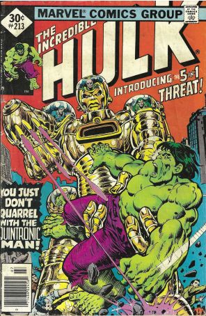 The Incredible Hulk 213B published by Marvel with cover art by Rich Buckler