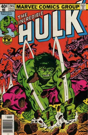 The Incredible Hulk 245 (Newsstand) published by Marvel with cover art by Al Milgrom