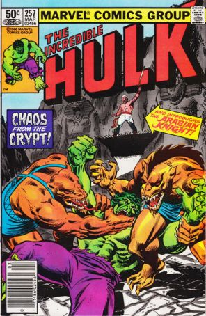 The Incredible Hulk 257 (Newsstand) published by Marvel with cover art by Rich Buckler
