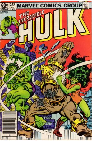 The Incredible Hulk 282 (Newsstand) published by Marvel with cover art by Al Milgrom