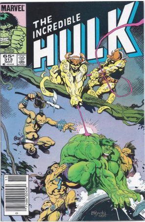 The Incredible Hulk 313 (Newsstand) published by Marvel with cover art by Mike Mignola