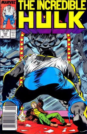 The Incredible Hulk 339 (Newsstand) published by Marvel with cover art by Steve Geiger