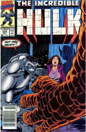 The Incredible Hulk 374 (Newsstand) published by Marvel with cover art by Dale Keown