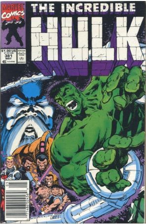 The Incredible Hulk 381 (Newsstand) published by Marvel with cover art by Dale Keown
