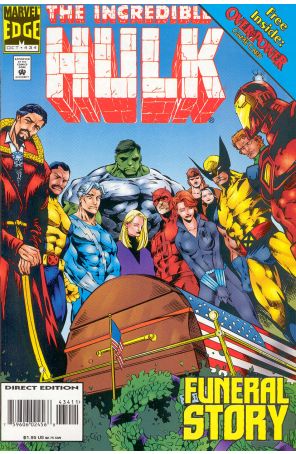 The Incredible Hulk 434B (with card) published by Marvel with cover art by Justiniano