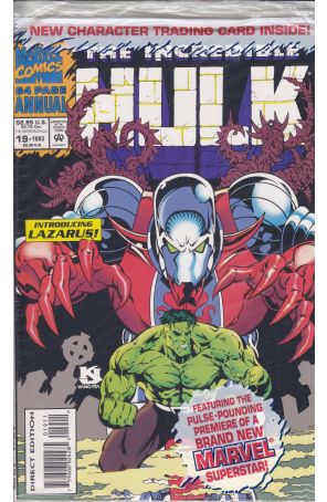 The Incredible Hulk Annual 19 (with card) published by Marvel with cover art by Kirk Jarvinen