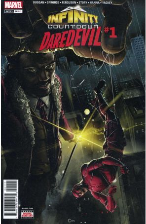 Infinity Countdown: Daredevil 1 published by Marvel with cover art by Clayton Crain