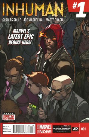 Inhuman 1 published by Marvel with cover art by Joe Madureira
