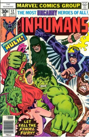 The Inhumans 12 published by Marvel with cover art by Al Milgrom