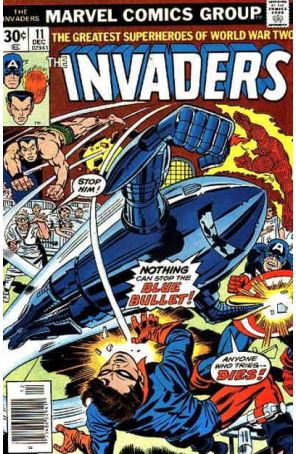 Invaders 11 published by Marvel with cover art by Jack Kirby