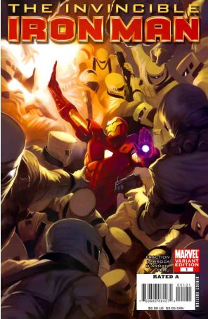 Invincible Iron Man 1C published by Marvel with cover art by Marko Djurdjevic