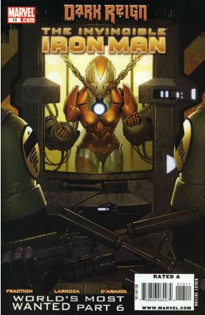 Invincible Iron Man 13 published by Marvel with cover art by Salvador Larroca