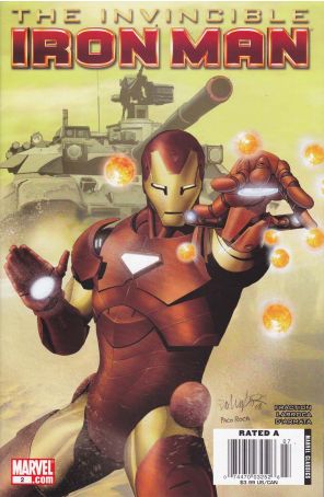 Invincible Iron Man 2 (Newsstand) published by Marvel with cover art by Salvador Larroca