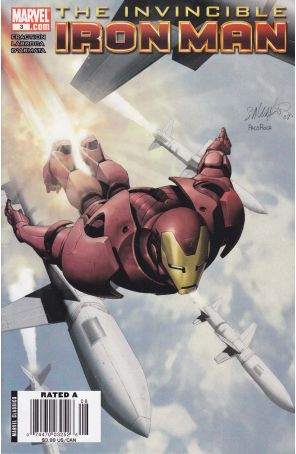 Invincible Iron Man 3 (Newsstand) published by Marvel with cover art by Salvador Larroca