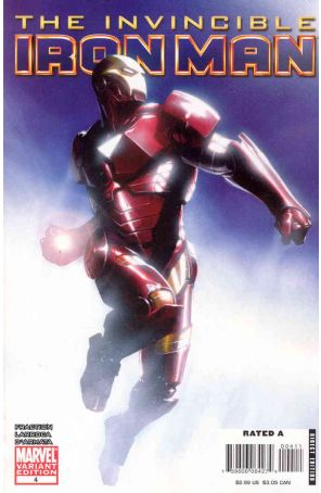 Invincible Iron Man 4A published by Marvel with cover art by Gabriele Dell’Otto