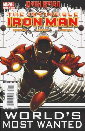 Invincible Iron Man 8 published by Marvel with cover art by Salvador Larroca