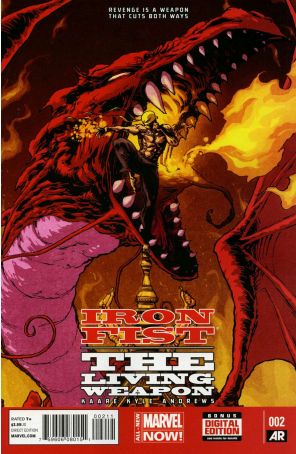 Iron Fist: The Living Weapon 2 published by Marvel with cover art by Kaare Andrews