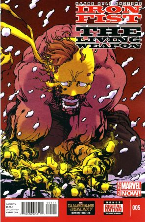 Iron Fist: The Living Weapon 5 published by Marvel with cover art by Kaare Andrews