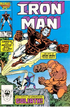 Iron Man (1st Series) 206 published by Marvel with cover art by Mark D. Bright