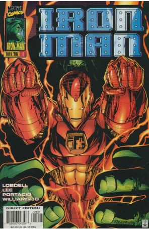 Iron Man (2nd Series) 1A published by Marvel with cover art by Ryan Benjamin