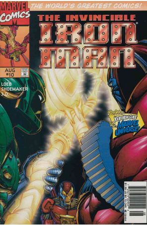 Iron Man (2nd Series) 10 (Newsstand) published by Marvel with cover art by Terry Shoemaker