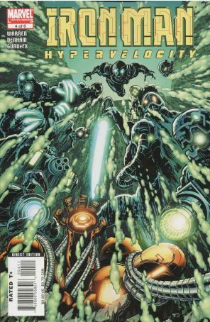 Iron Man: Hypervelocity 4 published by Marvel with cover art by Brian Denham