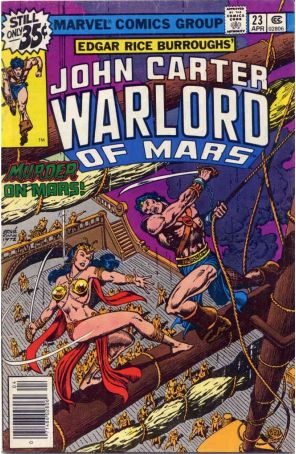 John Carter, Warlord of Mars 23 published by Marvel with cover art by Ernie Chan