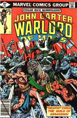 John Carter, Warlord of Mars 26 published by Marvel with cover art by Frank Miller