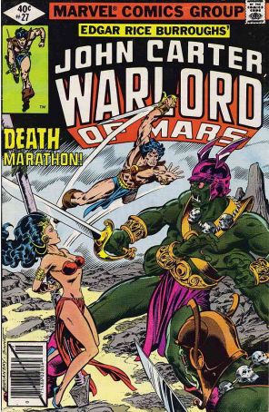 John Carter, Warlord of Mars 27 published by Marvel with cover art by Bob Budiansky