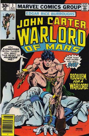 John Carter, Warlord of Mars 3 published by Marvel with cover art by Gil Kane