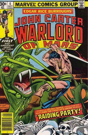 John Carter, Warlord of Mars 4 published by Marvel with cover art by Gil Kane
