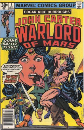 John Carter, Warlord of Mars 5 published by Marvel with cover art by Gil Kane