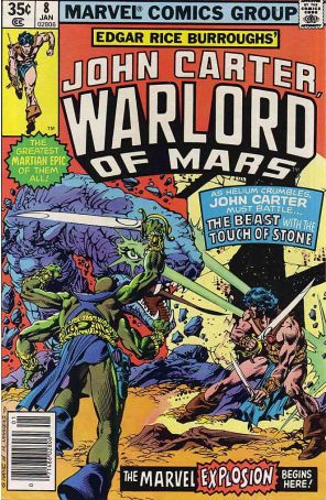 John Carter, Warlord of Mars 8 published by Marvel with cover art by Gil Kane
