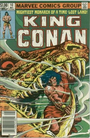 King Conan 10 (Newsstand) published by Marvel with cover art by Ernie Chan