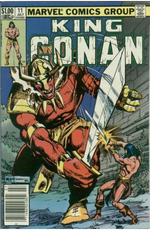 King Conan 11 (Newsstand) published by Marvel with cover art by Bill Sienkiewicz