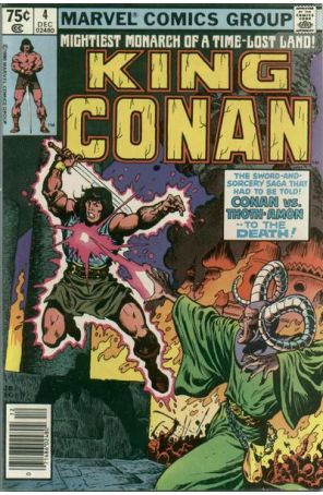 King Conan 4 (Newsstand) published by Marvel with cover art by John Buscema