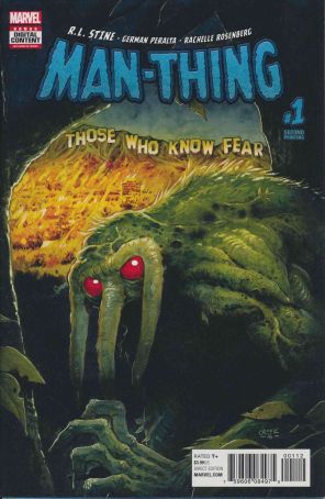 Man-Thing (5th Series) 1 (2nd) published by Marvel with cover art by Tyler Crook