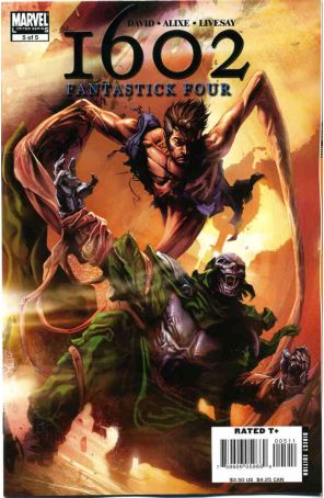 Marvel 1602: Fantastick Four 5 published by Marvel with cover art by Gabriele Dell’Otto and Dean White