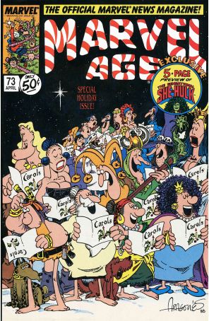Marvel Age 73 published by Marvel with cover art by Sergio Aragonés