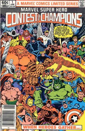 Marvel Super Hero Contest of Champions 1 (Newsstand) published by Marvel with cover art by John Romita Jr.