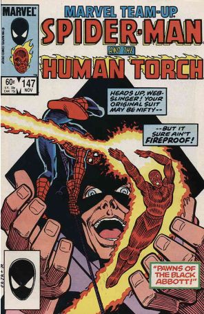 Marvel Team-Up 147 published by Marvel with cover art by John Romita Jr.