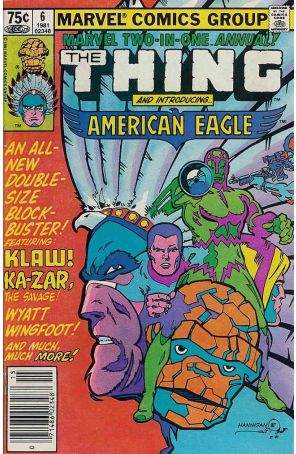 Marvel Two-In-One Annual 6 (Newsstand) published by Marvel with cover art by Ed Hannigan