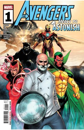 Meals to Astonish: Avengers 1 published by Marvel with cover art by Leinil Francis Yu