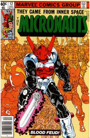 Micronauts (Vol. 1) 12 (Newsstand) published by Marvel with cover art by Michael Golden