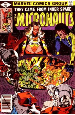 Micronauts (Vol. 1) 14 published by Marvel with cover art by Michael Golden