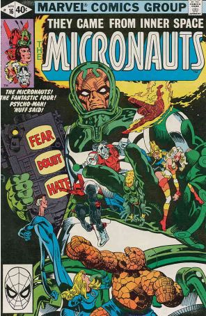 Micronauts (Vol. 1) 16 published by Marvel with cover art by Michael Golden