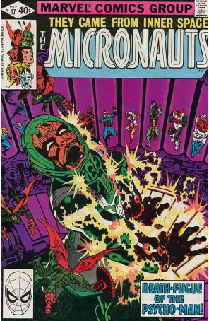Micronauts (Vol. 1) 17 published by Marvel with cover art by Michael Golden