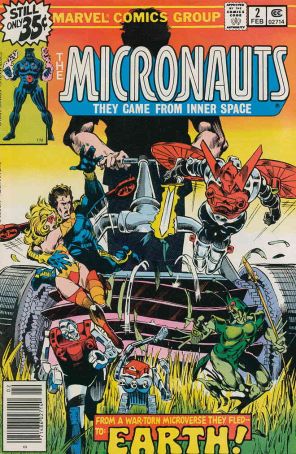 Micronauts (Vol. 1) 2 published by Marvel with cover art by Michael Golden